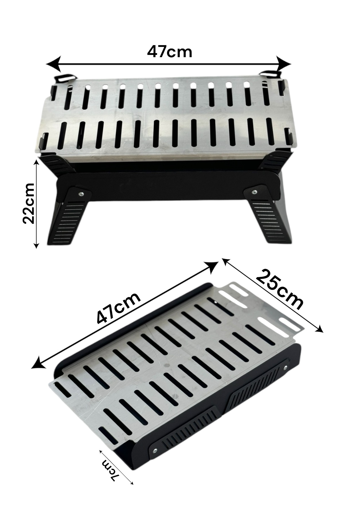 Paslanmaz%20Izgaralı%20Portatif%20Katlanır%20Mangal%2047x25cm%20Model%20X1